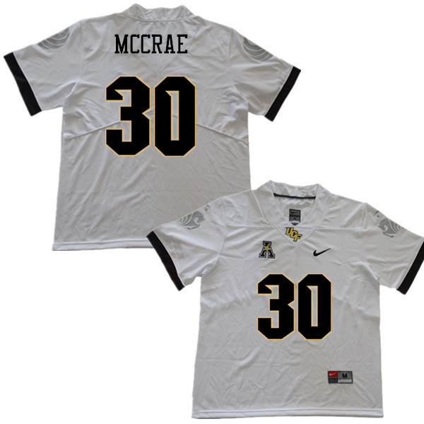 Men #30 Greg McCrae UCF Knights College Football Jerseys Sale-White - Click Image to Close